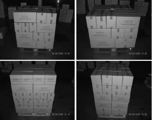 Fig. 2. Stacking patterns of I-type packaging module (1,200 × 1,000 mm)