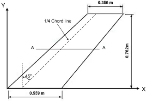 Fig. 1. Geometric configuration of AGARD 445.6 wing