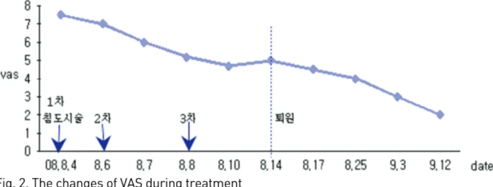 Fig. 2. The changes of VAS during treatment
