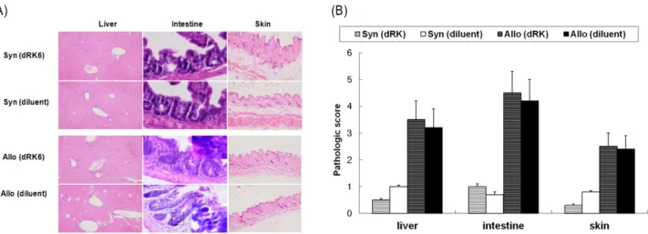 Figure 2. Treatment with anti-VEGF dRK6 peptide aggravates acute GVHD-specific morbidity