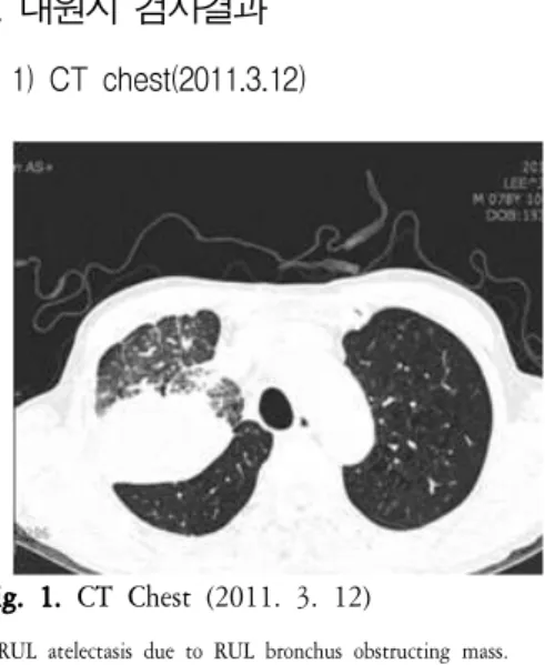 Fig. 1. CT Chest (2011. 3. 12)