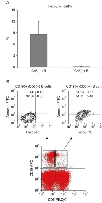 Figure 2. Characteristics of Foxp3-expressing cells in CD19(＋) B cells.