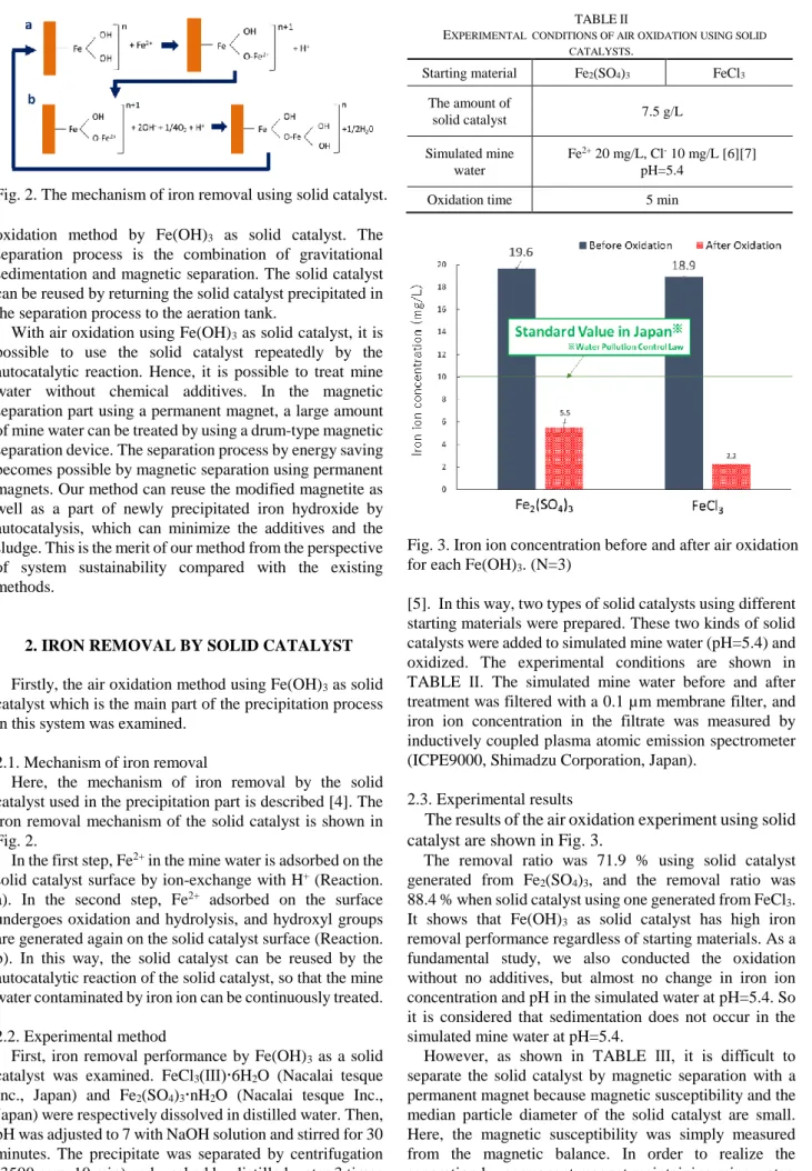 Fig. 2. The mechanism of iron removal using solid catalyst. 