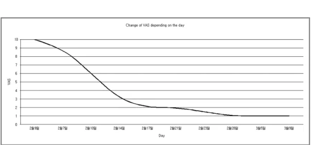 Fig. 1. Change of VAS depending of the day