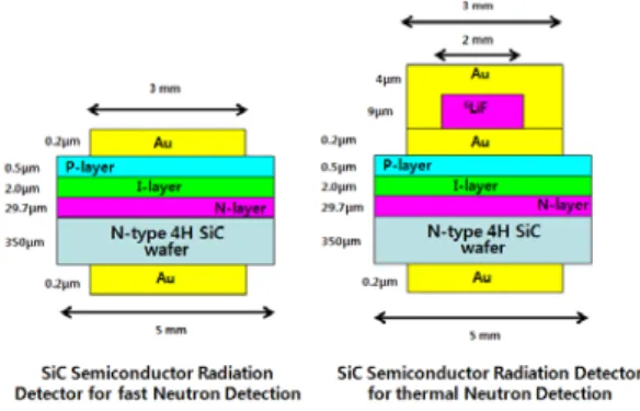Fig.  1.  Design  schematic  of  two  different  SiC  neutron  detectors
