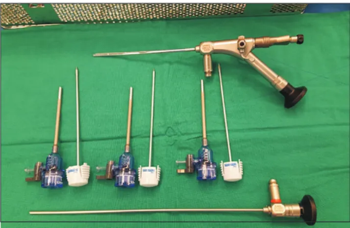 Fig. 1. Laparoscopic instruments used for operation.