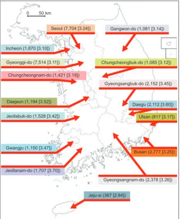 Fig. 6. Prevalence analysis. (A) Total prevalence by year in each sex. (B) Comparison between prevalence rates in total, male and female.