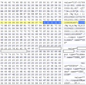 Fig. 2. Daum.net  login  information  identified  in  the  memory  dump  image.