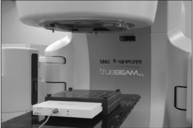 Fig. 1. A MapPHAN's view.를 기준으로 하였다.3) 그러나 새로운 치료장비 도입과 함께 VMAT와 SBRT를 시 행하게 되었는데, 회전 조사의 특성상 기존의 방법을 사용할 수  없었다