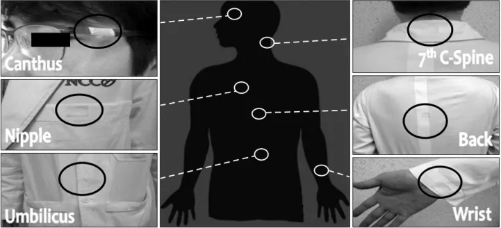 Fig. 3. Attached points in each body spots.