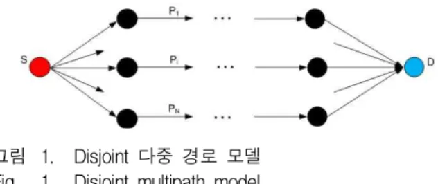 그림 1. Disjoint 다중 경로 모델 Fig. 1. Disjoint multipath model.