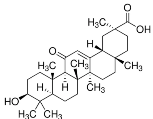 Fig. 1. Chemical structure of 18β -glycyrrhetinic acid.
