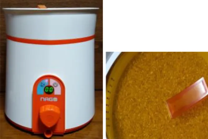Fig 1. Brown rice-germinating machine (NAGO)이 증상이 심화되면 위궤양으로 발전한다1). 역류성 식도염은  위산이  식도내로  역류하여  식도에  손상을  줌으로서  흉통, 더부룩함, 구토, 오심 및 식도의 형태적 변화를 보이는 경우를  말한다2)