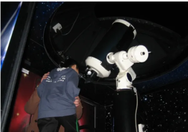 Fig.  3.  Observing  astronomical  objects  directly  via  the  mobile  observatory  ‘Star-Car’