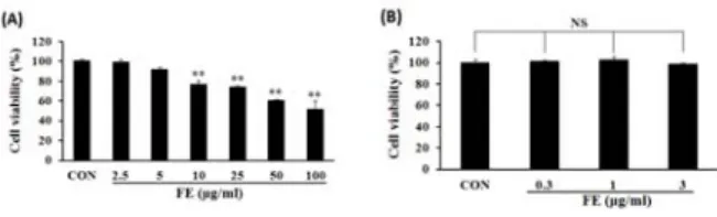 Fig.  1.  Effect  of  FE  on  the  cell  viability  in  Raw264.7  cells.