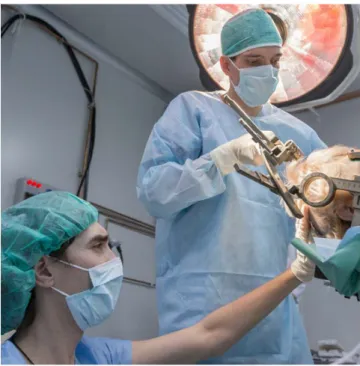 Fig. 1. In-bore MR-guided prostate biopsy. Biopsy coil and 