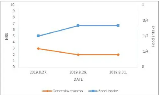 Fig. 4. The change of adverse effects in case 4.