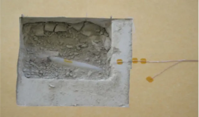 Fig.  4.  Thermocouples  attached  in  floor  surface  and  pipe   line   in  the   ce nte r  of  Room  2