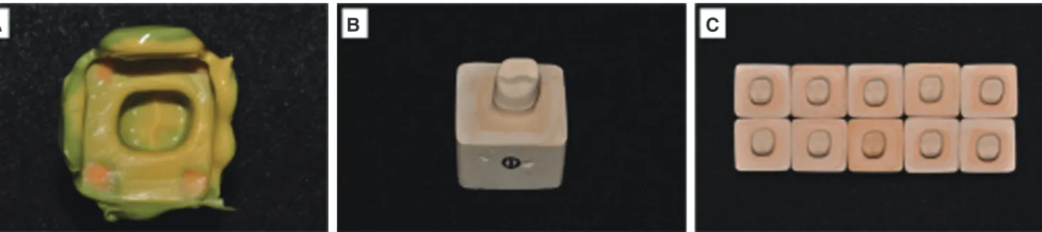 Fig. 3.  Using (A) the conventional impression technique (B) gypsum model fabricated in a patient.