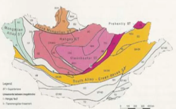 Fig.  2  Geologic  map  of  Mongolia(Tumultogoo,1996)
