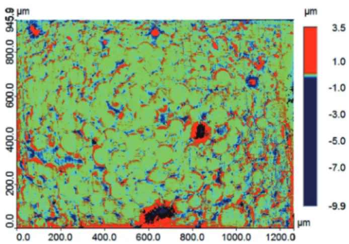 Fig. 1.  Surface roughness of the CAD/CAM complete 