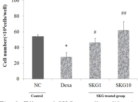 Fig. 1. Effects of SKG on viability of  rat calvarial cell.