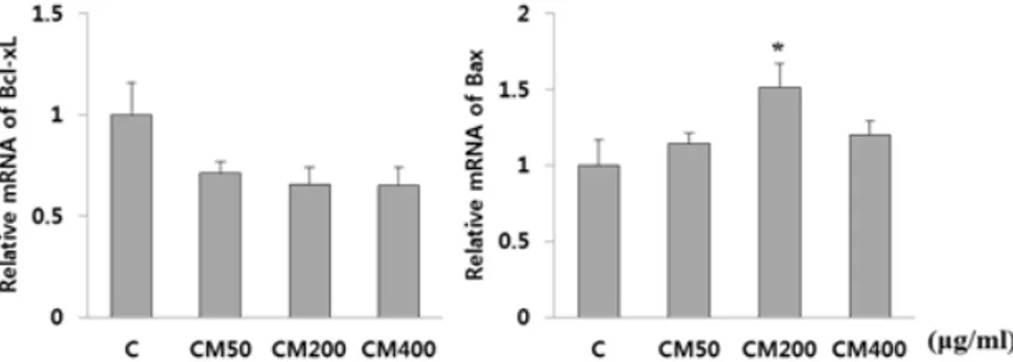 Fig. 3. Effect of CM on apoptosis related gene expression of MDA-MB-231 cell.