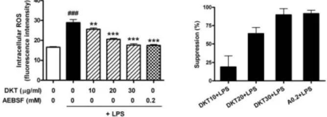 Figure  6.  Inhibition  of  LPS-induced  iNOS  and  COX-2  expression  by  DKT  methanol  extract