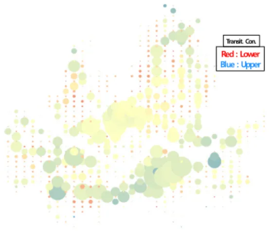 Figure 9. Average Transit Convenience of Zones at Morning Rush Hour  퇴근시간 편의성 점수는  <Figure 10>과 같이 서초구 내곡동 이  23.89로 가장 높게 측정이 되었다