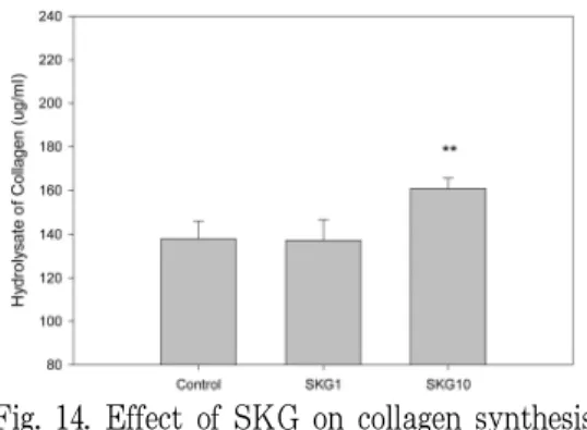 Fig. 14. Effect of SKG on collagen synthesis  in rat calvarial cell.