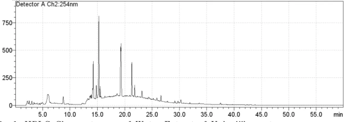 Fig. 2. HPLC Chrsomatogram of 80% Ethanol Extract of Yukmijihwangtang.