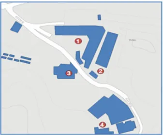 Figure 1. Locations of groundwater sampling points. Ground- Ground-water of  ①  and  ②  points used in food manufacturing