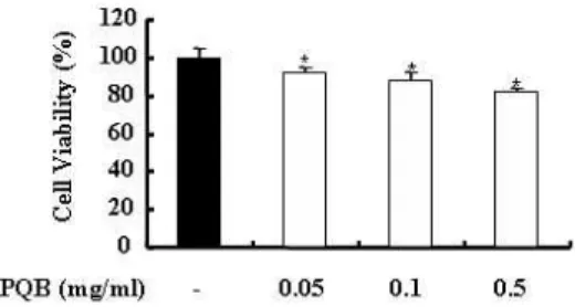 Fig. 1. Effects of PL extract on cytotoxity in RAW 264.7 cells.