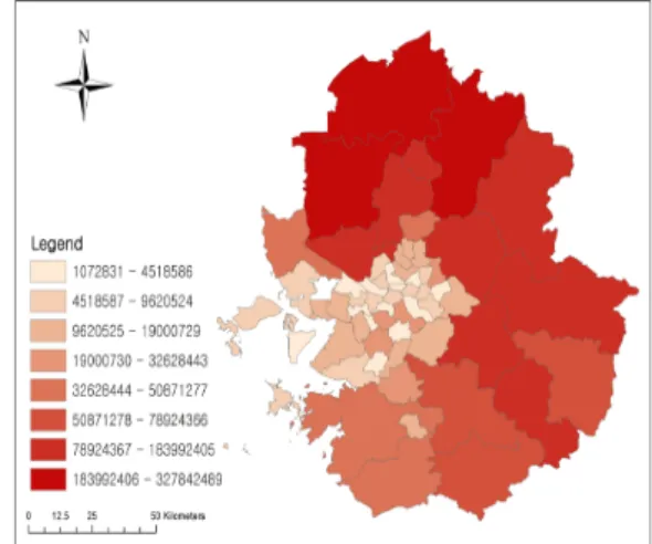 Figure  5.  Spatial  Distribution  of  Heavy  Rain  Potential Impact