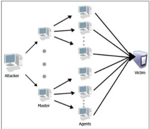 Fig. 1. Distributed Service Attack Configuration 