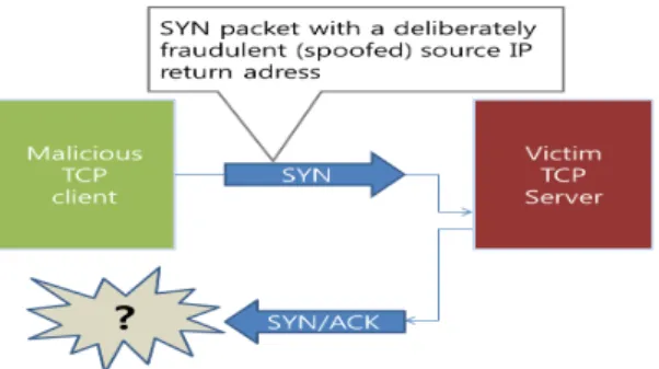 Fig. 3. IP Spoofed SYN Flooding Scenario