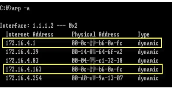 Figure 2-3. ARP table