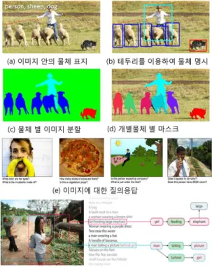 그림 7. 이미지 데이터에 부여된 다양한 보조정보의 예.