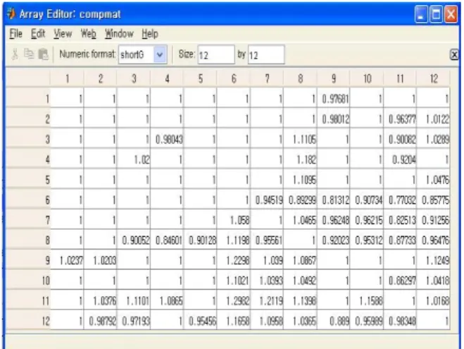 Figure 5.  Display of pair-wise comparison matrix.