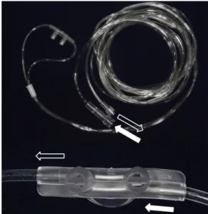 Fig. 2. Patients with nasal cannula and sensor of S/5 Entropy TM Module.