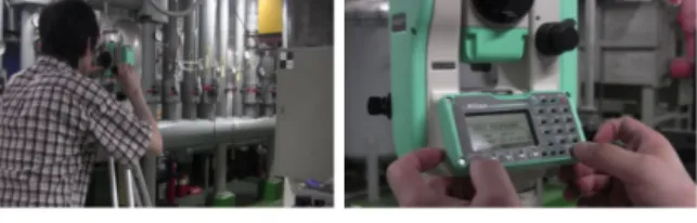 Figure 5. Total station based distance measurement for  checking scan quality 