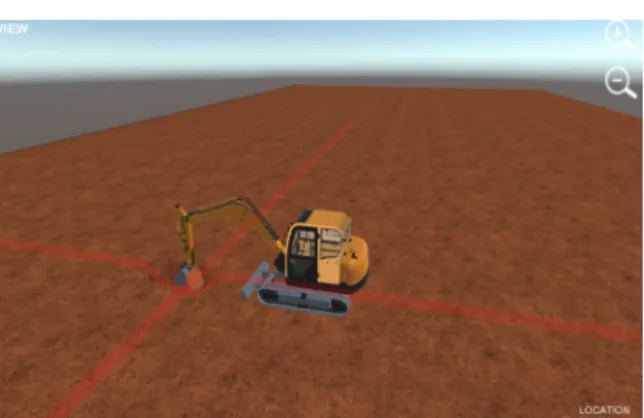 Figure 8. Prototype images of the 3D earthwork BIM difference between these positions measured by the GPS device.