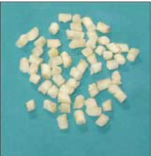 Fig. 1. Wave length of LED. Fig. 2. Enamel chips by core drill.