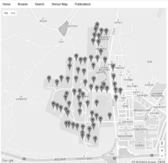 Fig. 9. A screenshot of sensor information view on the map