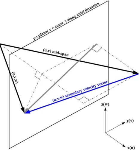 Fig. 3.7 Definition of secondar y velocity vector