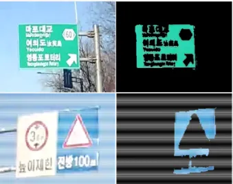 Fig. 4. Extracting Colors of Road Signs for Color Model Generations