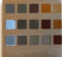 Fig. 3 Laser beam color marking of titanium surface  according to laser beam marking conditions
