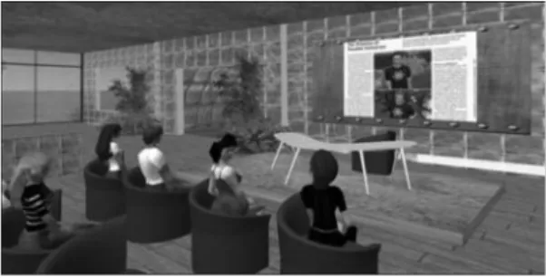 Fig. 1 Cyber therapy using second life 1)