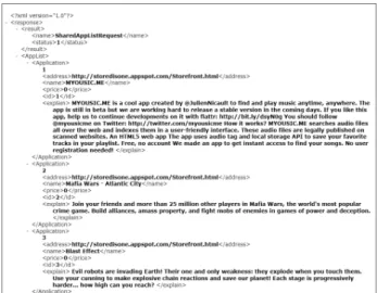 Fig. 15. Facebook application of Third storeFig. 13. Facebook application XML file 