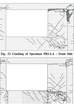 Fig. 32 Cracking of Specimen PR1-LA - Front Side